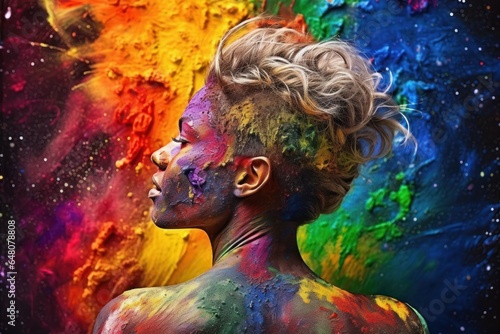 Colorful Body Paint Woman