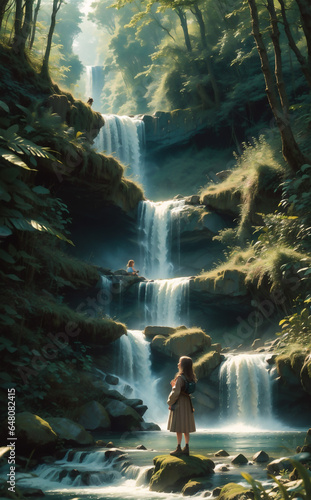 Beautiful Nature Landscape water falls wallpaper