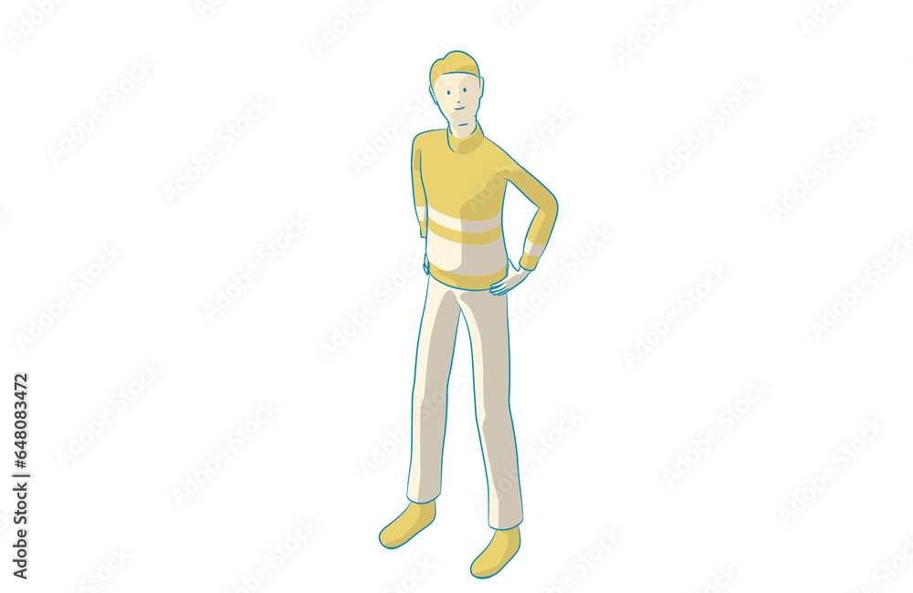 タートルネックのニットを着た男性のシンプルなイラスト タートルネックのニットを着た男性のシンプルなイラスト