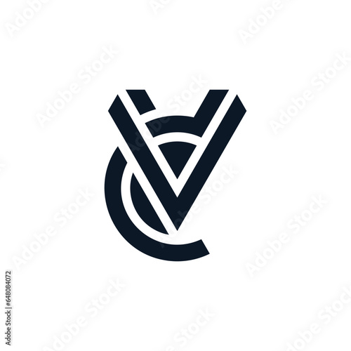 Initial letter VC or CV monogram logo