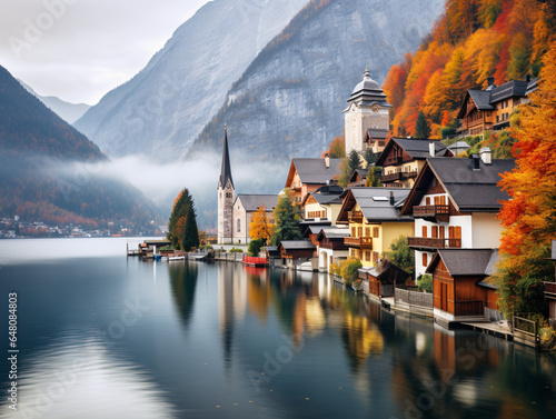 europe country village on the lake