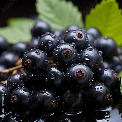 wet black currant macro shots