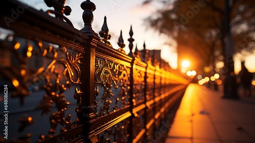 Outdoor barrier made of iron railing