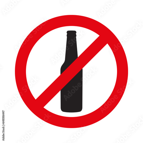 Prohibited bottle icon sign simple design