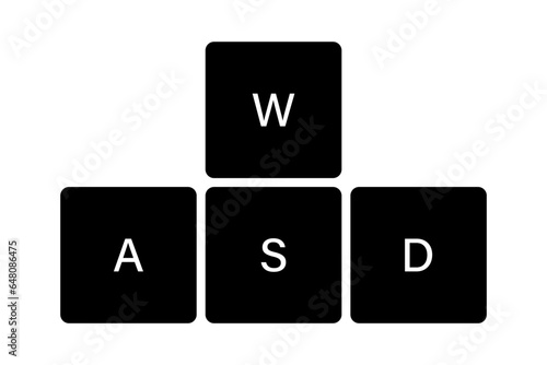 Keyboard wasd buttons icon set photo