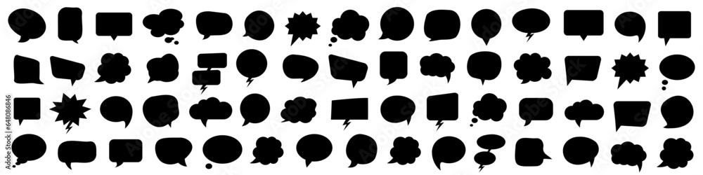 Naklejka premium Black speech bubble collection. Set of speech bubble. Speech bubble comic