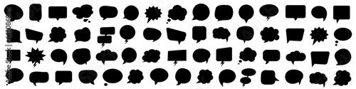Black speech bubble collection. Set of speech bubble. Speech bubble comic photo