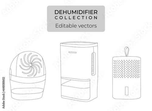 Dehumidifier air purifier sketch vector illustration, hand drawn editable line art