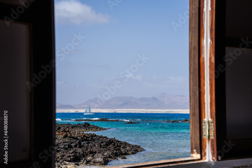 breathe fresh air at the window to the sea photo