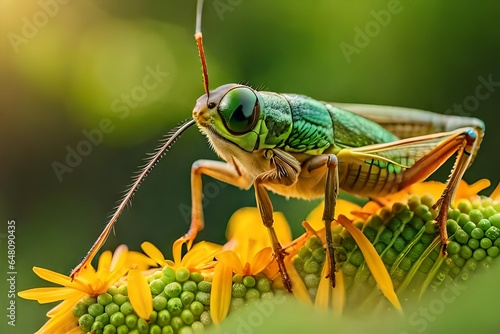 grasshopper on a leaf © Sébastien Jouve