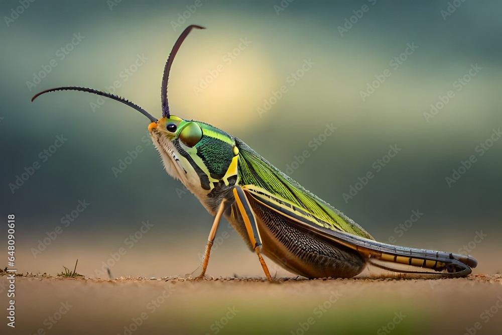 Fototapeta premium grasshopper on a leaf