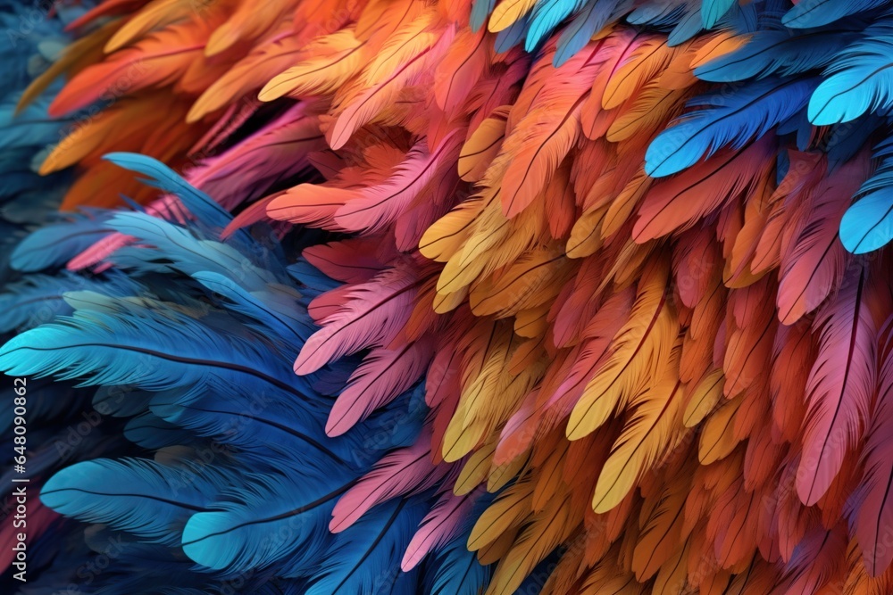 Obraz premium Beautiful abstract of colorful feathers, texture background, abstract feather background, feather pattern