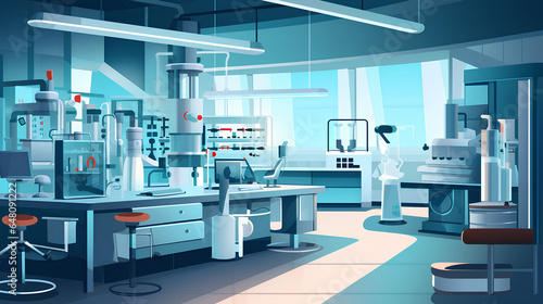 Illustration of the Interior of a laboratory workplace. Generative AI