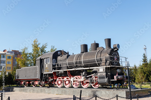 Astana, Kazakhstan - September 4, 2016: Steam locomotive ESH 4161