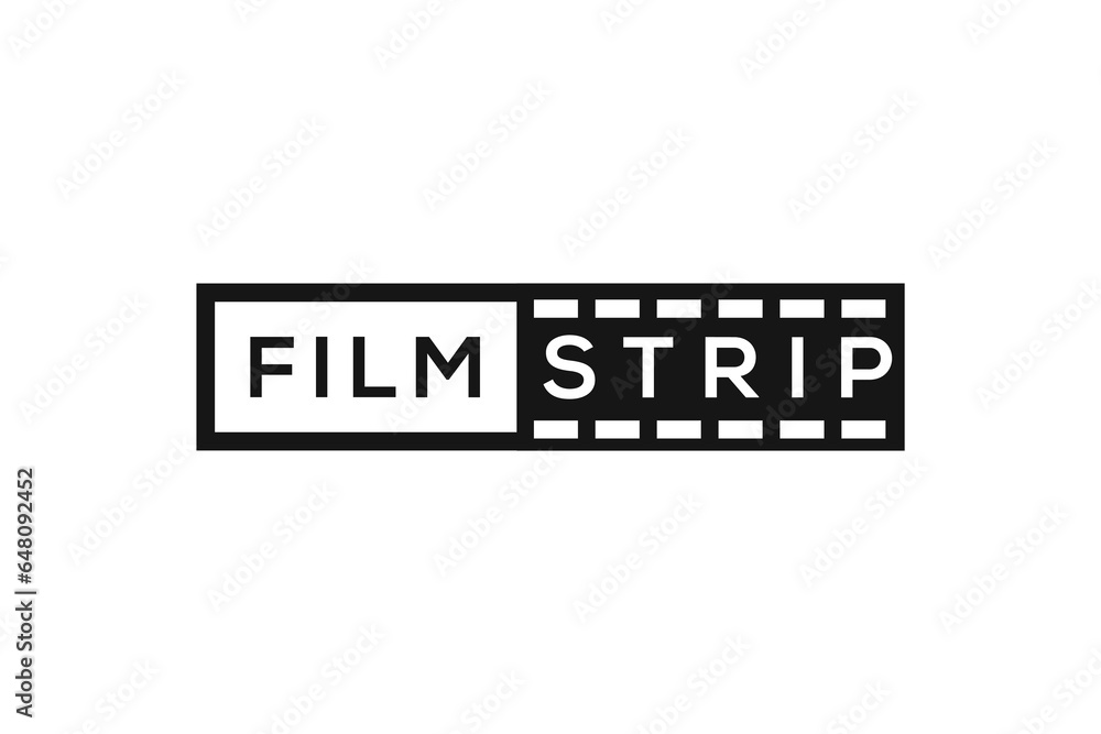 Trendy and minimal film strip vector logo design