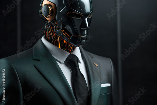 AI humanoid robot in a business suit
