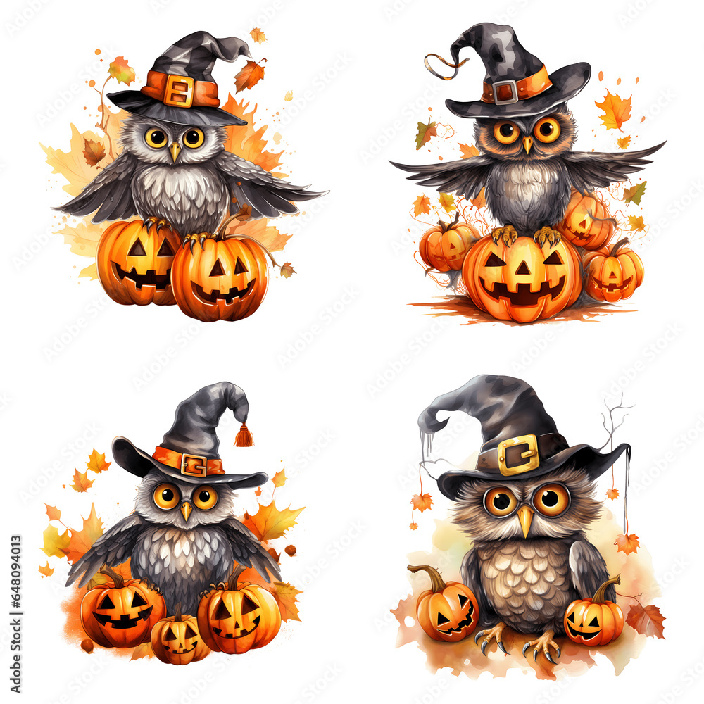 Transparent PNG featuring Halloween Owls Transparent PNG featuring Halloween Owls