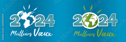 Carte de vœux, de nouvel an 2024, carte créative meilleurs vœux