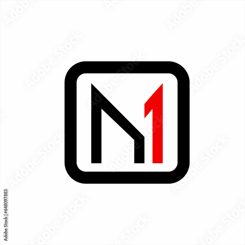 Geometric abstract letter M logo design with number 1. Free Download Geometric abstract letter M logo design with number 1. - GFXLoad
