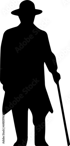 Blind Man Silhouette
