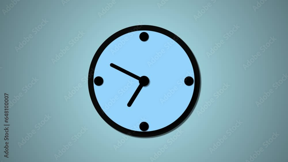Vidéo Stock Time lapse 2d clock animated. first spinning clocks hand