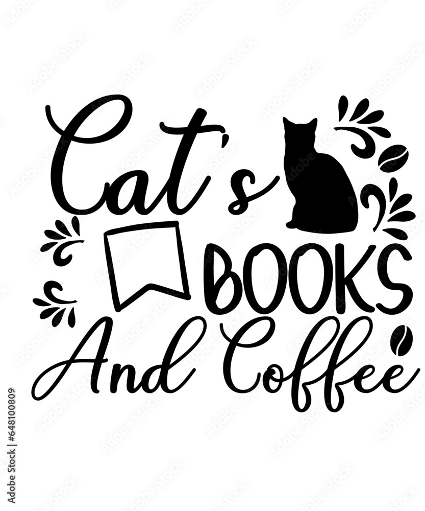 Obraz premium Funny Cat SVG Bundle, Cat SVG, Kitten SVG, Cat lady svg, crazy cat lady svg, cat lover svg, cats svg, kitty svg, Cut File Cricut, Silhouette, Coffee Cats and Chill T-Shirt, Funny Animal Tee, Cute Ani