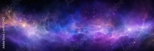 Purple Yellow Blue Space   Panoramic Background