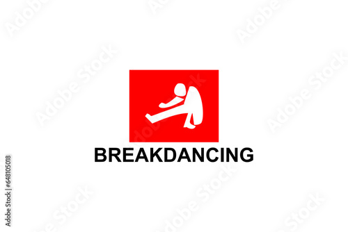 breakdancing vector line icon. dance  practice breakdancing stance. sport dance pictogram illustration.