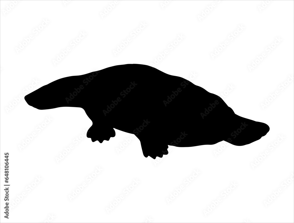 Platypus silhouette vector art white background Platypus silhouette vector art white background