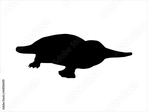 Platypus silhouette vector art white background