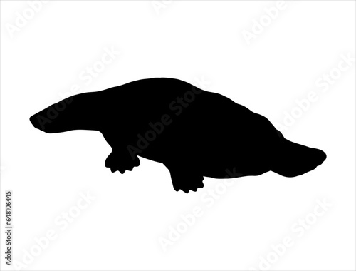 Platypus silhouette vector art white background
