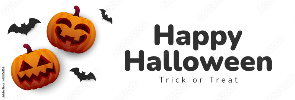 Happy Halloween. Helloween text typography template with pumpkin and bat illustration. Vector Happy Halloween. Helloween text typography template with pumpkin and bat illustration. Vector