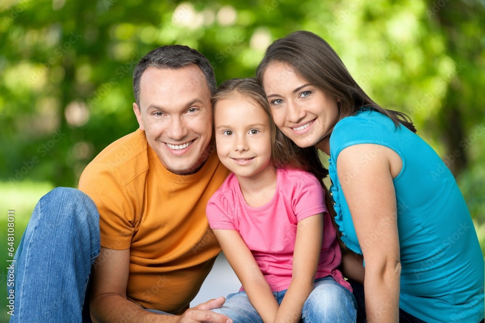 Happy young cute family with child having fun Happy young cute family with child having fun