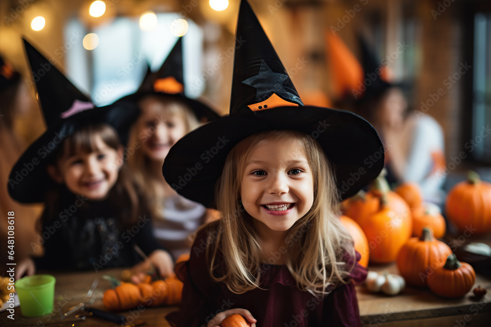 Little kids at a Halloween party Little kids at a Halloween party