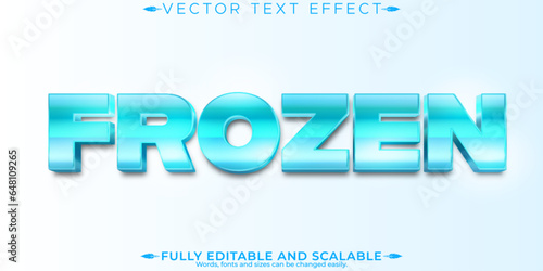 Ice text effect, editable iceberg and snow text style