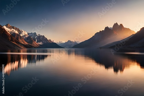 Mountains during sunset. Beautiful natural landscape in the summer time 3D render