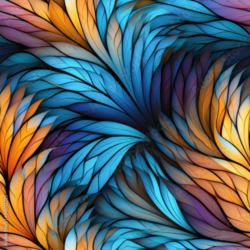 Wallpaper Mural Feather seamless tile texture. Generated by Midjourney AI version 5.2 Torontodigital.ca