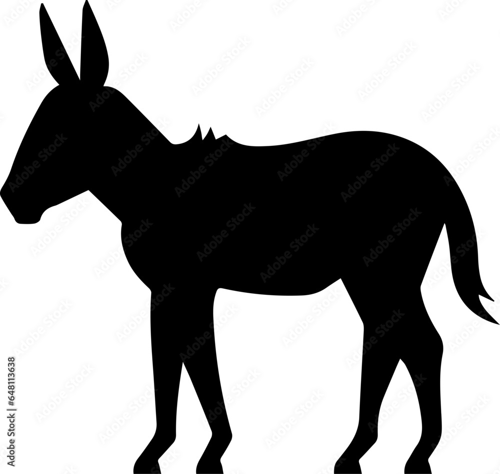 Donkey Silhouette Flat Icon
