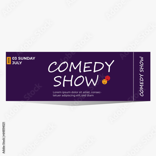 Comedy show ticket template design