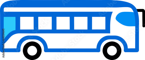 Modern bus side and front view vector isolated illustration. Fast passenger and tourist vehicle for city or intercity journey. Set in flat style