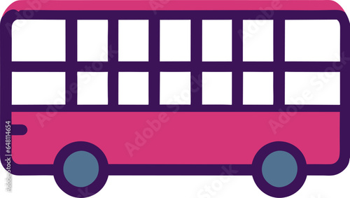 Modern bus side and front view vector isolated illustration. Fast passenger and tourist vehicle for city or intercity journey. Set in flat style