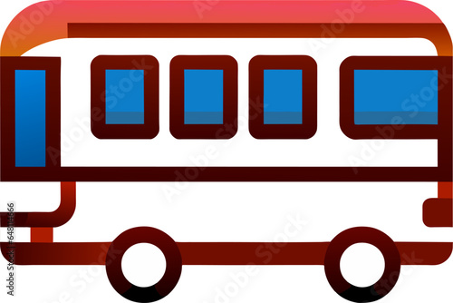 Modern bus side and front view vector isolated illustration. Fast passenger and tourist vehicle for city or intercity journey. Set in flat style