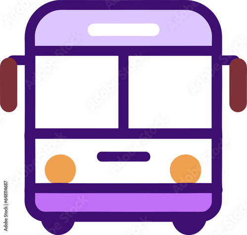 Modern bus side and front view vector isolated illustration. Fast passenger and tourist vehicle for city or intercity journey. Set in flat style