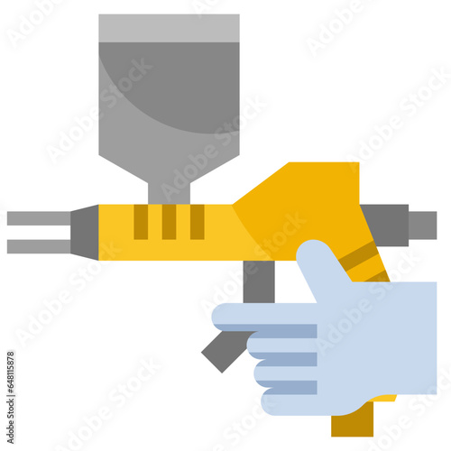 SPRAY GUN3 filled outline icon,linear,outline,graphic,illustration