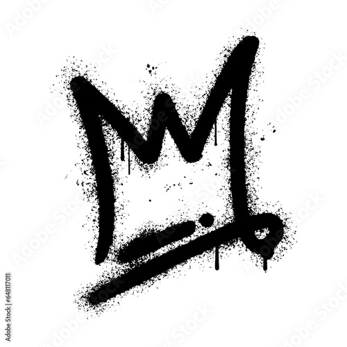 Crown sprayed in graffiti style. Vector illustration.