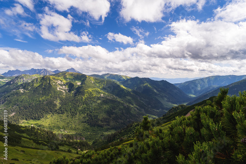 Mountain landscape in the Tatras Zakopane in summer.