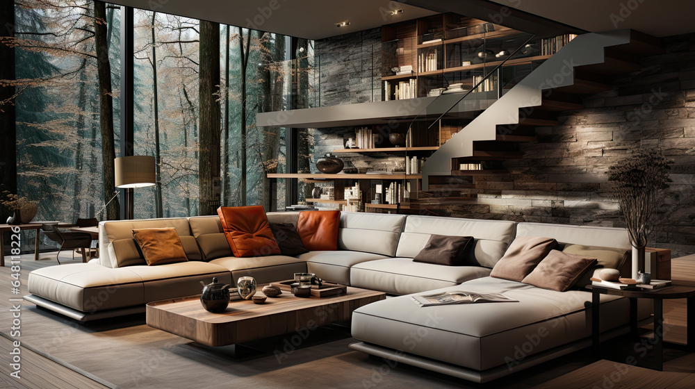 Obraz premium Contemporary Interior of Modern Living Room