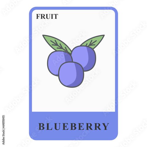 Blueberries Customizable Playing Name Card Healthy Fruit Ingredients
