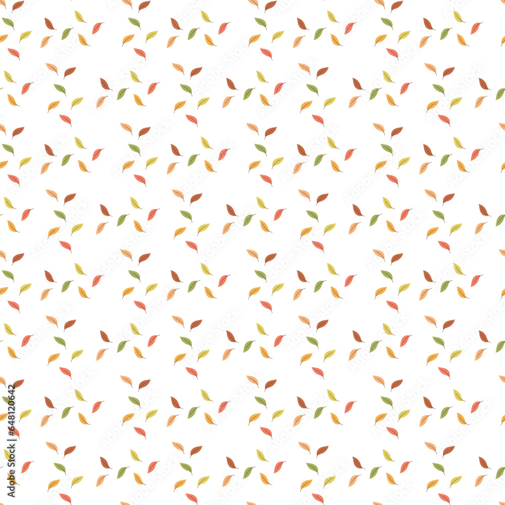 Seamless pattern with abstract autumn leaves. Color flat vector illustration. Seamless pattern with abstract autumn leaves. Color flat vector illustration.