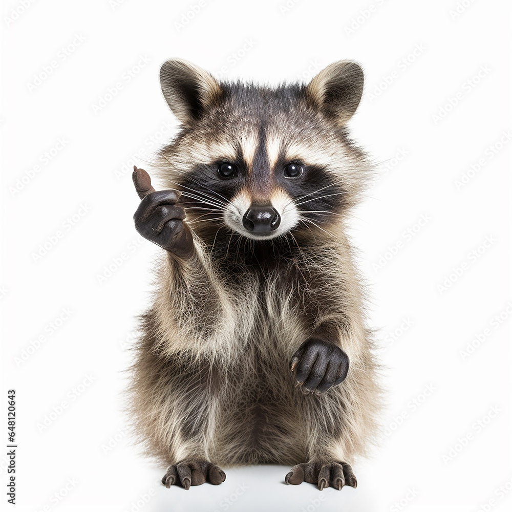 funny raccoon showing a rock with it fingers funny raccoon showing a rock with it fingers